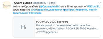 PG Conf EU proud to be associated with these fine sponsors like OptimaData