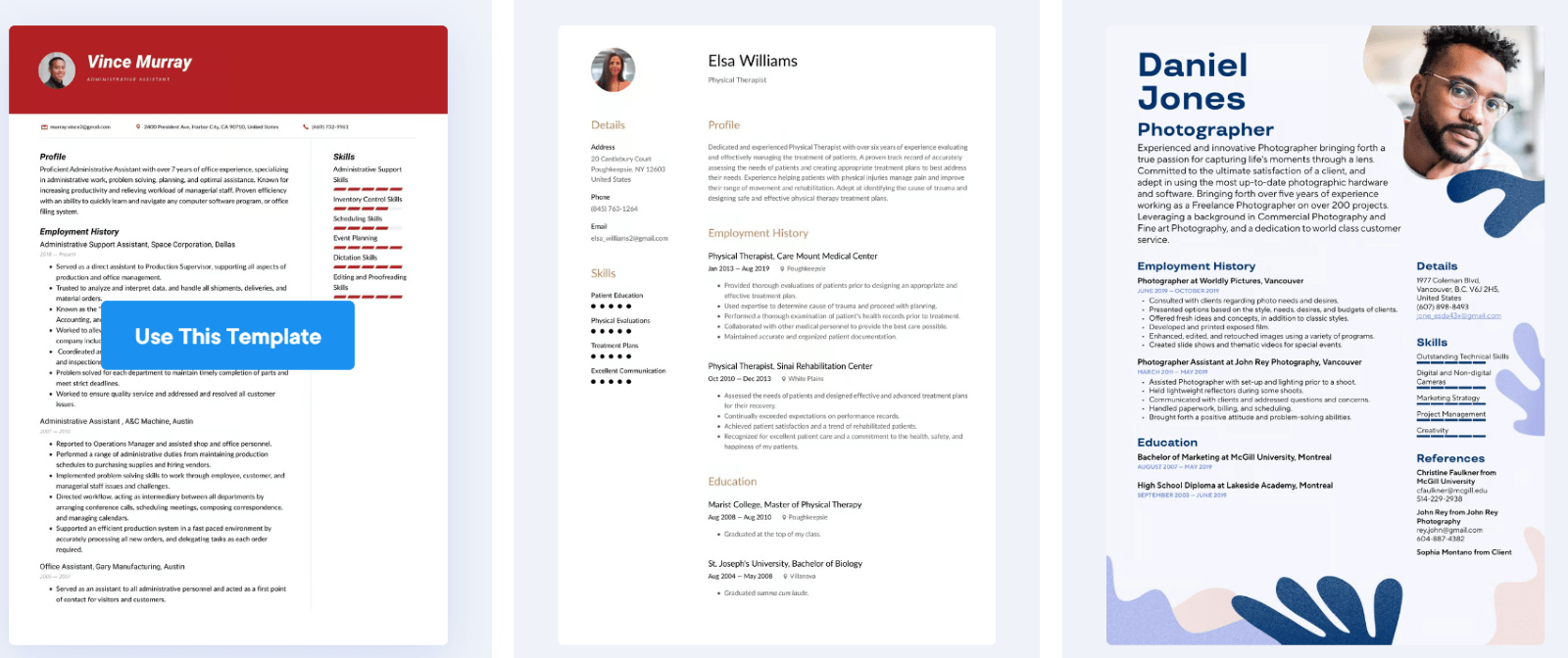 Afbeelding voorbeelden Resume.io