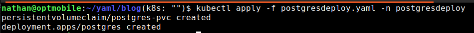Postgres on Kubernetes deployment example YAML file