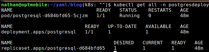 Postgres on Kubernetes deployment check