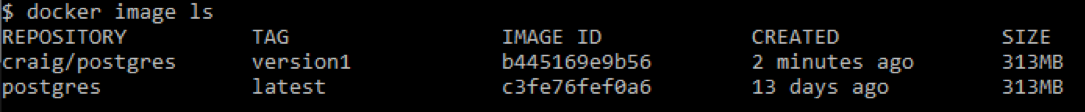 docker image ls
