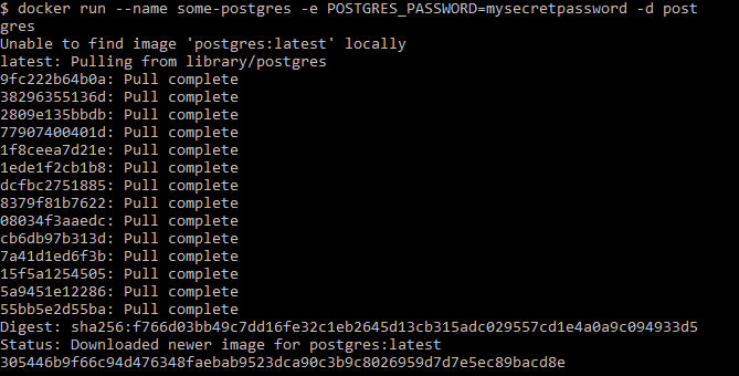 run postgres screenshot
