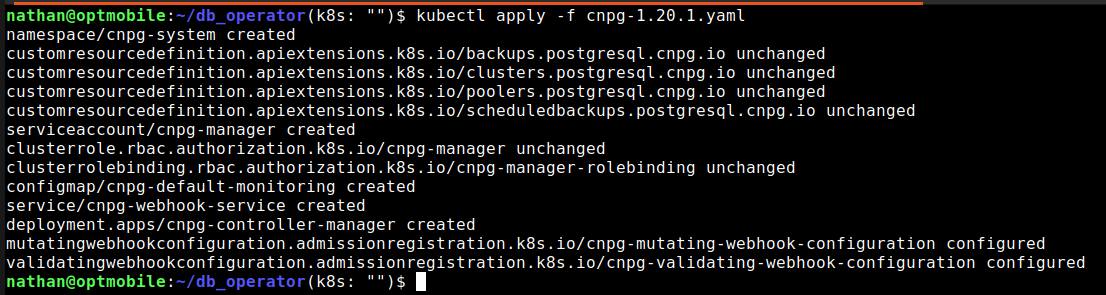Apply the CloudNativePG operator