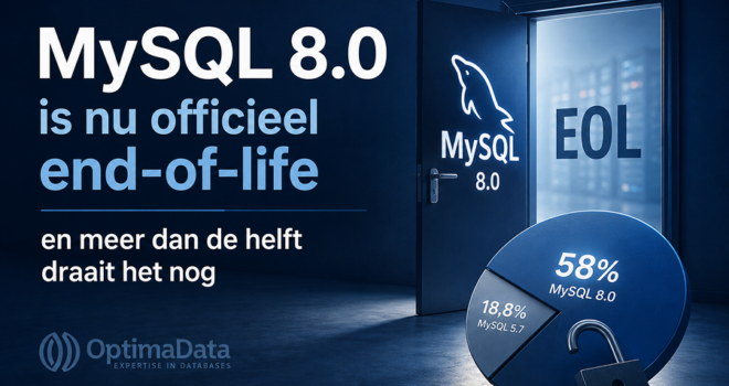 MySQL 8.0 is per 30 april 2026 officieel end-of-life. Meer dan de helft van alle installaties draait er nog op. Geen patches meer, compliance-risico's en oplopende cloudkosten. Wat zijn je opties?