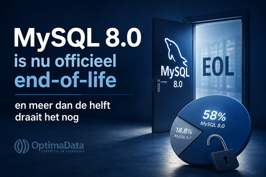 MySQL 8.0 is per 30 april 2026 officieel end-of-life. Meer dan de helft van alle installaties draait er nog op. Geen patches meer, compliance-risico's en oplopende cloudkosten. Wat zijn je opties?